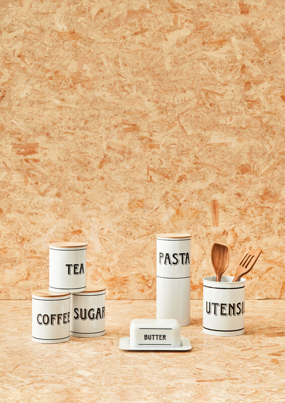 Maison By Premier Grocer White Metal Tea Canister