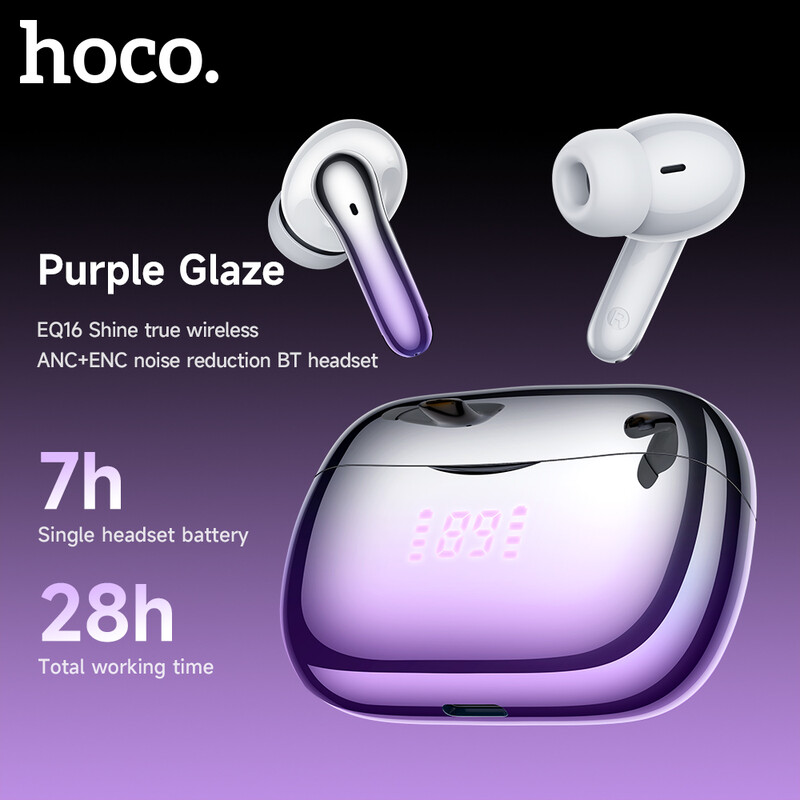EQ16 Shine True Wireless Noise Reduction BT Earphone - Purple Glaze