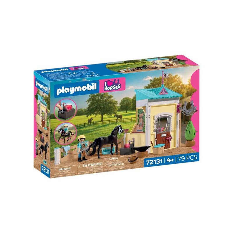 PLAYMOBIL Kleiner Stall mit Hufschmied: Kreatives Spielzeug-Set für Kinder und Sammler von Playmobil Spielfiguren