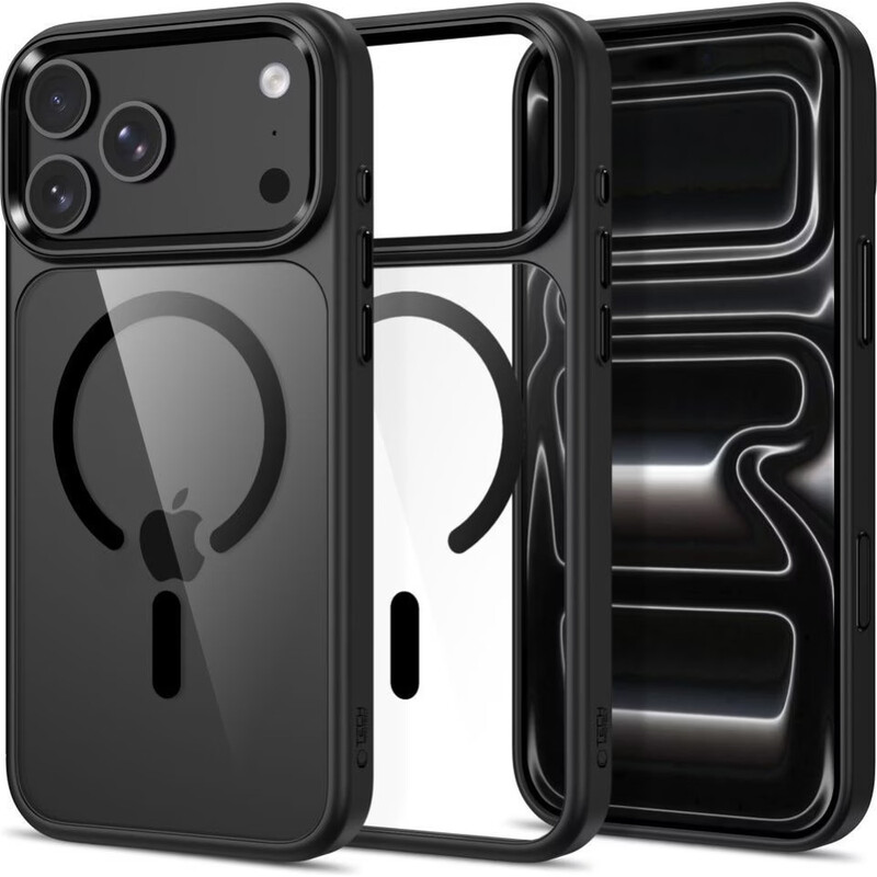 Tech-Protect Magmat MagSafe CC hoesje voor iPhone 17 Pro Max/18 Pro Max - transparant zwart