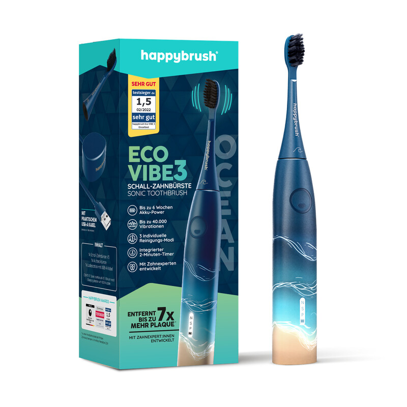 happybrush Elektrische Zahnbürste Eco Vibe 3 Ocean, 1 St