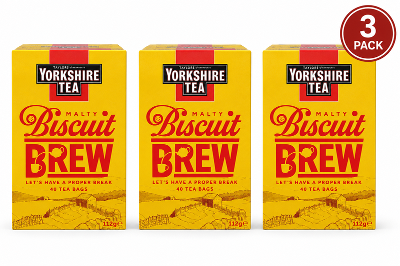Yorkshire Tea Biscuit Brew 40 Tea Bags 112g (3 Packs)