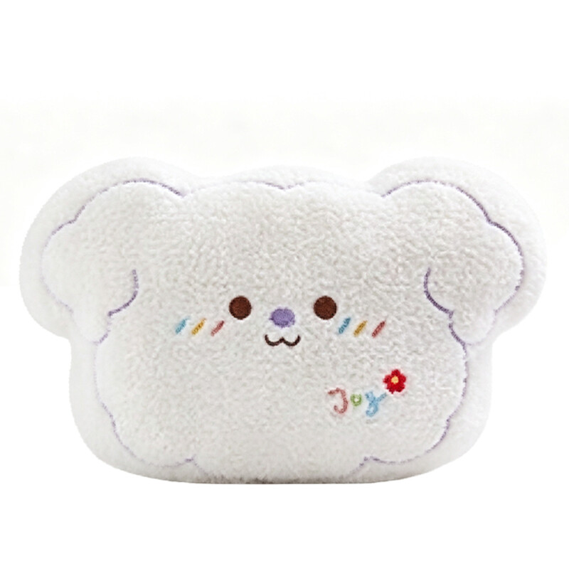 JORDAN&JUDY Pluche kussen, hondenvormig, 45 cm ± 5, wit, schattig wolkenfleece sierkussen, slaapgezelkussen voor bank & slaapkamer in-stijl
