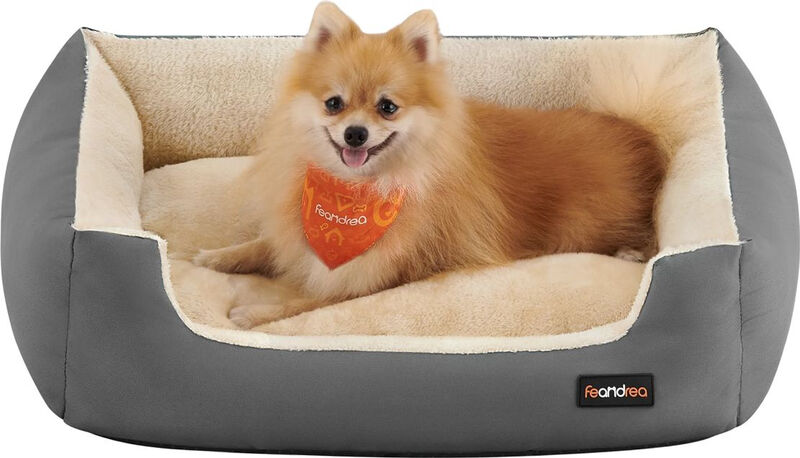 100% Polyester Pet Bed, 75x58x21cm, Dark Grey