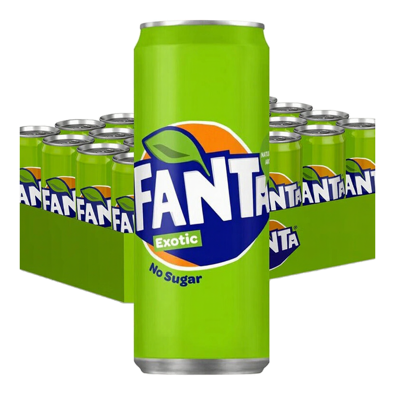 FANTA EXotic Suikervrij 24 x 330 ml, slanke blikjes