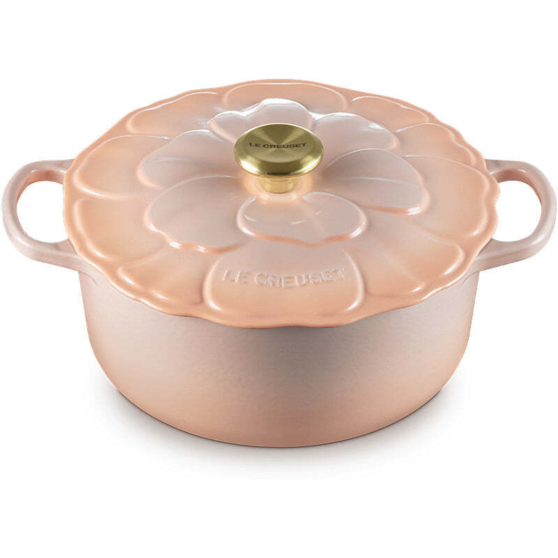 Le Creuset Runder Bräter Blume aus Gusseisen 26cm 5.3L Peche
