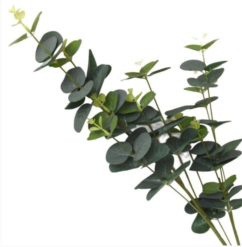 Candlelight Green Artificial Eucalyptus Leaf Stem 85Cm