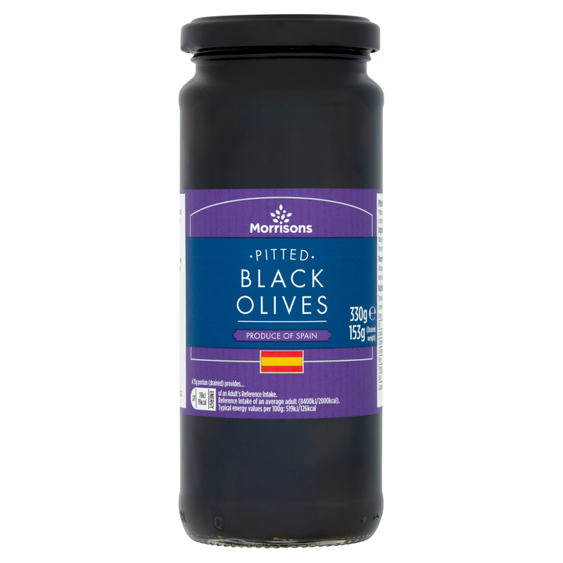 Pitted Black Olives in Brine 330g