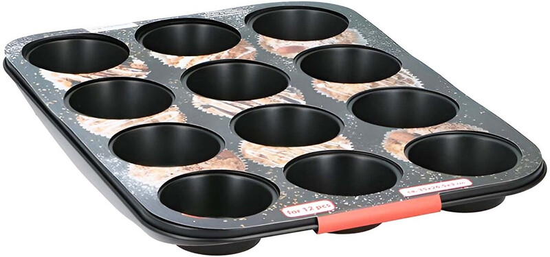 Alpina muffin bakplaat – staal, 35 x 26,5 cm, multikleurig