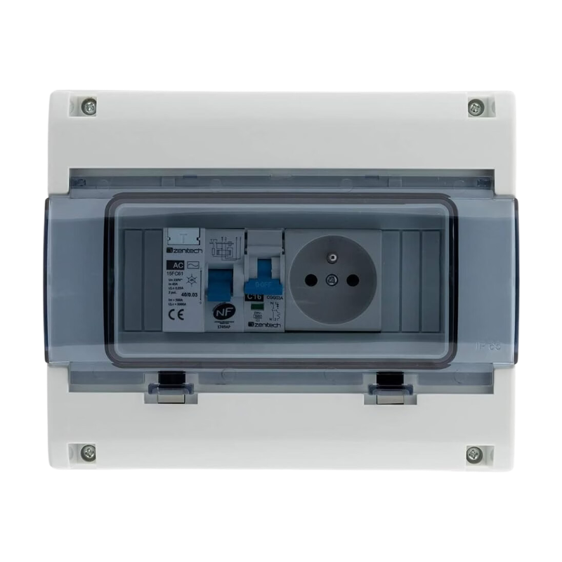 Zenitech Blanc - Coffret Étanche Ip65 8 Modules Livré Avec Accessoires - Image 4