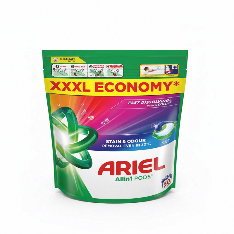 Ariel wascapsules– kleur alles-in-1 | 50 wasbeurten