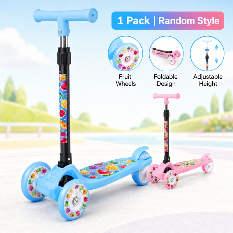 Klappbarer Kinderroller mit Leuchträdern, zufällige Ausführung, 1 Stück, leuchtende Räder, zusammenklappbares Design