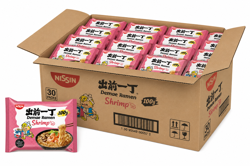 Nissin Instant Demae Ramen Noodle Garnaal, 30x100g