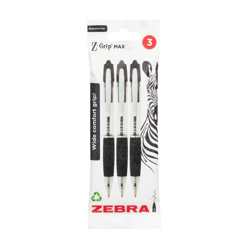 Z-Grip Max 3 Pack Black Ink