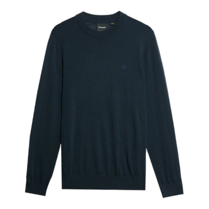 Lyle & Scott Merino Wool Crew Neck Jumper - Dark Navy
