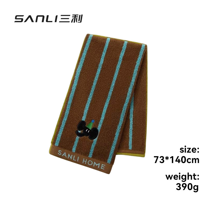 SANLI Verdicktes 100 % Baumwolle Badetuch 73×140 cm 390 g Saugfähiges Duschhandtuch Braun