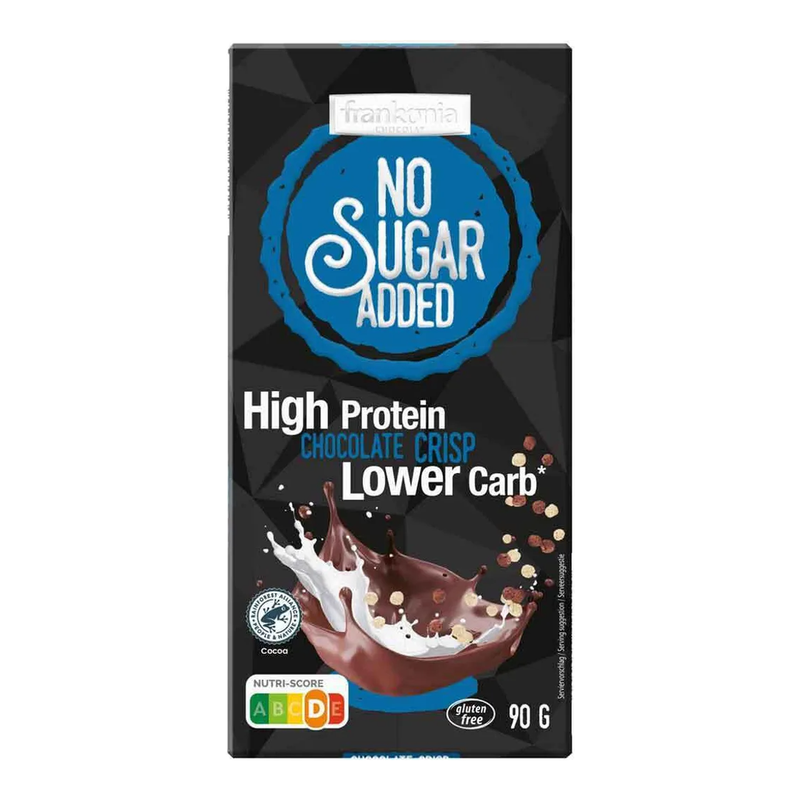 frankonia CHOCOLAT POWER MOTION ohne Zuckerzusatz - High Protein Low Carb Schokoladen-Crisp 90 g