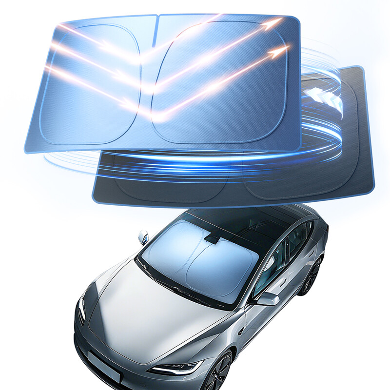 Itutn Auto-Sonnenblende für die Windschutzscheibe — Titanium-Ice Upgrade-Edition | Überlegene Kühlung mit fortschrittlichem Hitzeschutz | Passend für Autos, SUV, Crossovers | Auto-Sonnenschutz, Sonnenblende & Autozubehör für den Sommer | 145 × 80 cm
