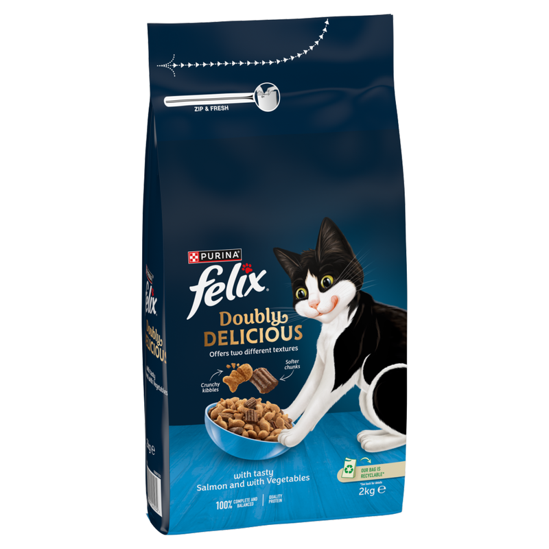 Doubly Delicious Salmon & Veg Dry Cat Food 2kg