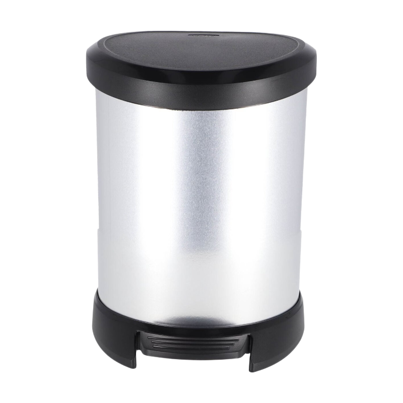 Curver Curver Decobin pedaalemmer - 5 liter - metallic - premium opbergoplossing, duurzaam kunststof, moderne huisorganisatie