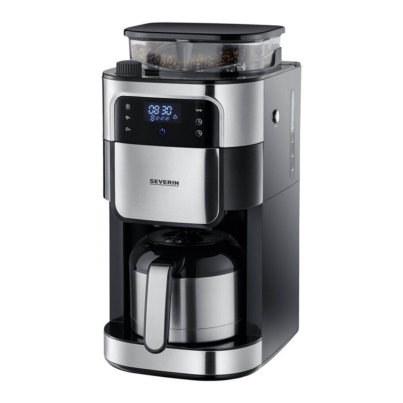 Severin Kaffeemaschine mit Bohnenmahlwerk, LED-Touch, Thermoskanne, 10 Tassen