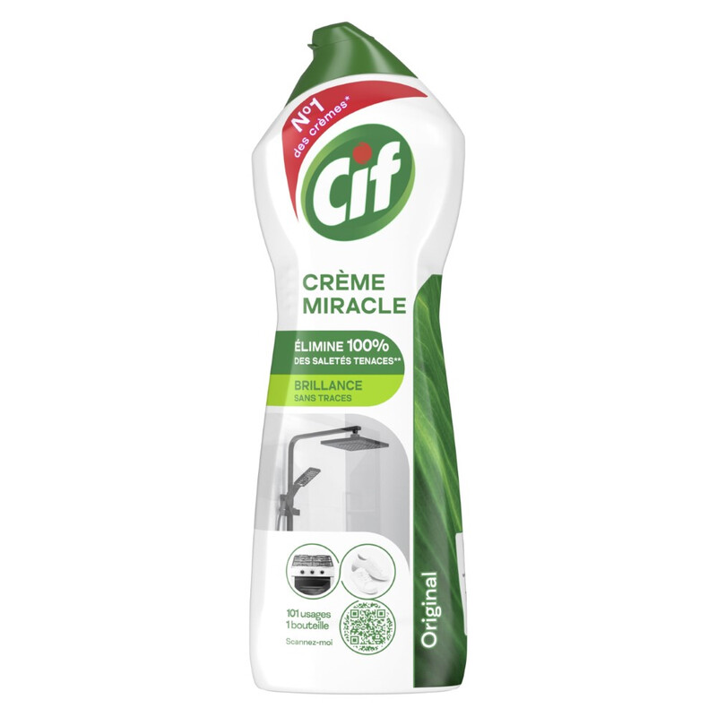 Cif cleanboost cr√®me miracle √† r√©curer usages antitaches 750ml - vue 1