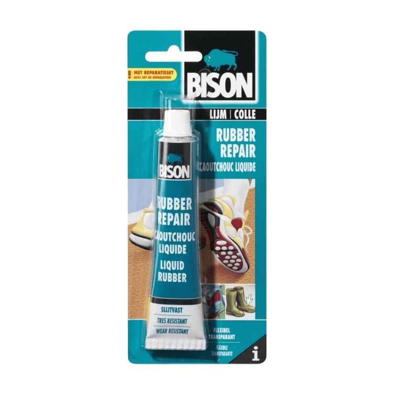 Bison Rubber Repair tube 50 ml, reparatiepasta, beschermen, waterdichtmaken, sterk, blijvend flexibel, temperatuurbestendig van - 40°C tot + 120°C, makkelijk in gebruik