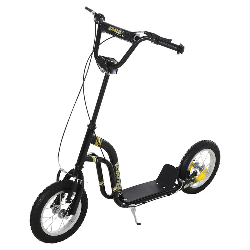 371-017BK HOMCOM Kids Scooter, Teen Push Scooter with Big Wheels, 85-95cm Adjustable