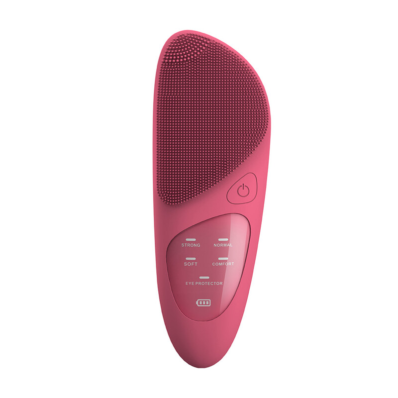 Sunluxy JMY-05 gezichtsreinigingsborstel, groot scherm toont batterijvermogen en modus, reiniging, massage en warmtecompressie in één, constante temperatuur oogverzorging, schoonheidsapparaat voor thuisgebruik, rood