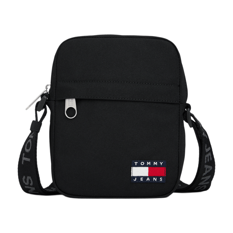 Tommy Hilfiger Essential Repeat Logo Crossbody Reporter Bag - Black