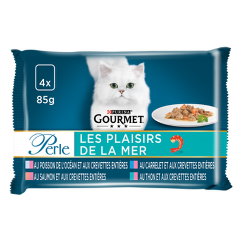Pâtée Pour Chat Adulte Effilés Bouchées Aux Poissons Gourmet Les 4 Sachets De