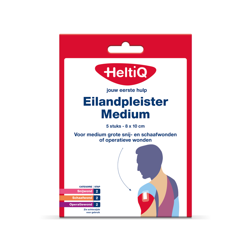 HeltiQ Eilandpleister Medium 8 x 10 cm 1 karton 5 st.