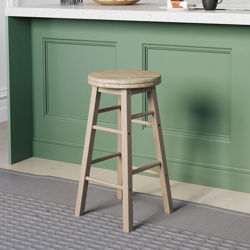Chef Vida Bar Stool Wooden Swivel Natural
