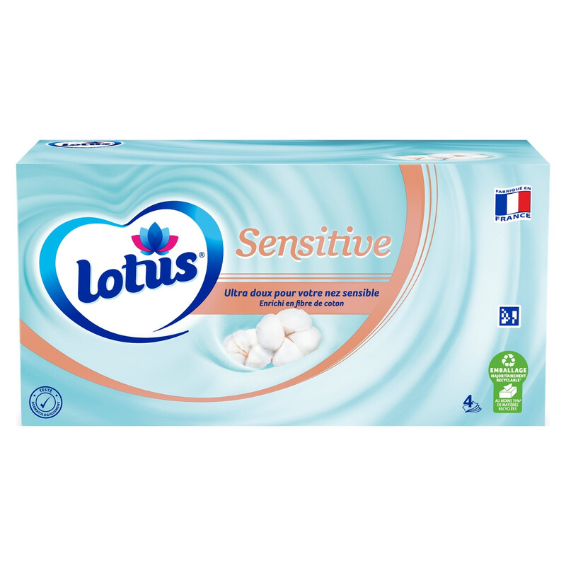 Mouchoirs Ultra Doux Sensitive Fsc Lotus La Boite De 80