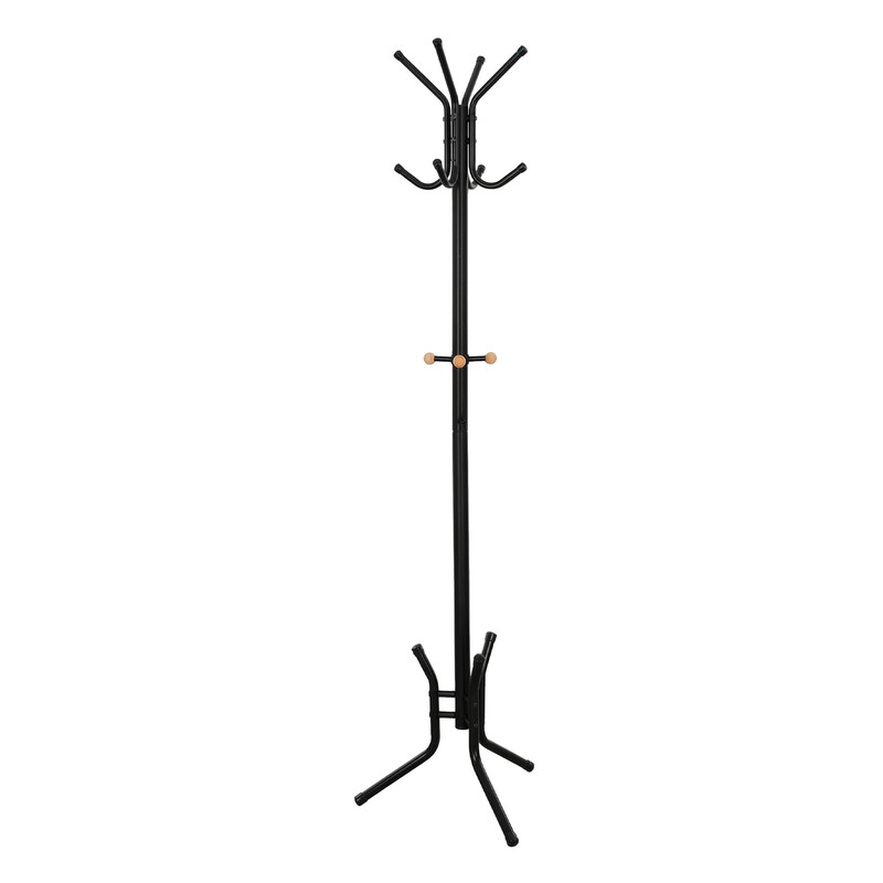 Ochama X Songmics Ochama Coat Rack Stand, Coat Tree, Metal Hall Tree, Free Standing, 53.5 X 178 Cm, 12 Hooks, For Clothes, Hats, Bags, Black