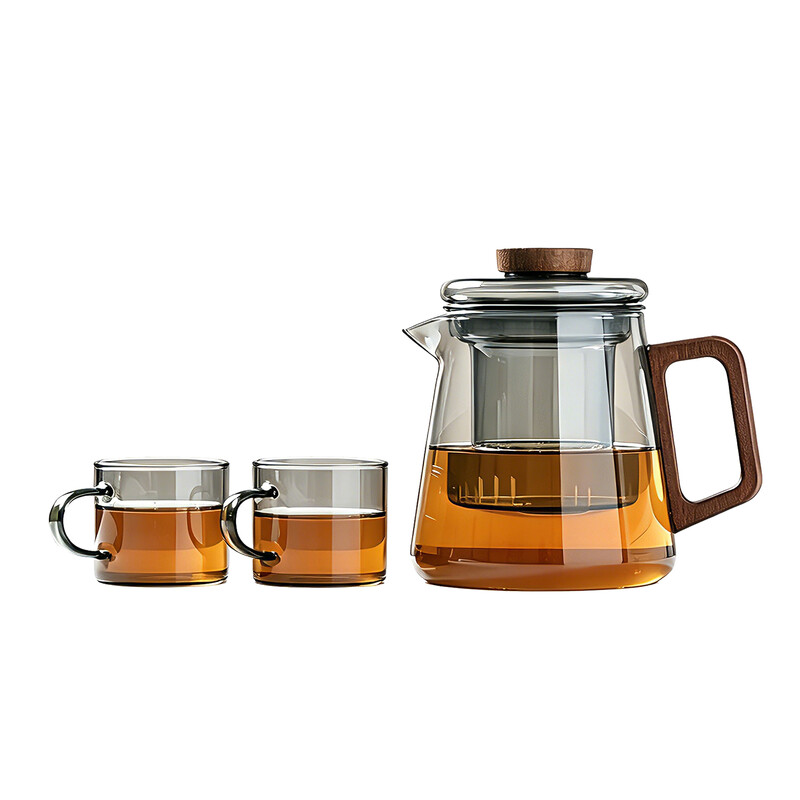 Su's Ceramic Glas Teekanne & Tassenset — 1 Teekanne + 2 Tassen