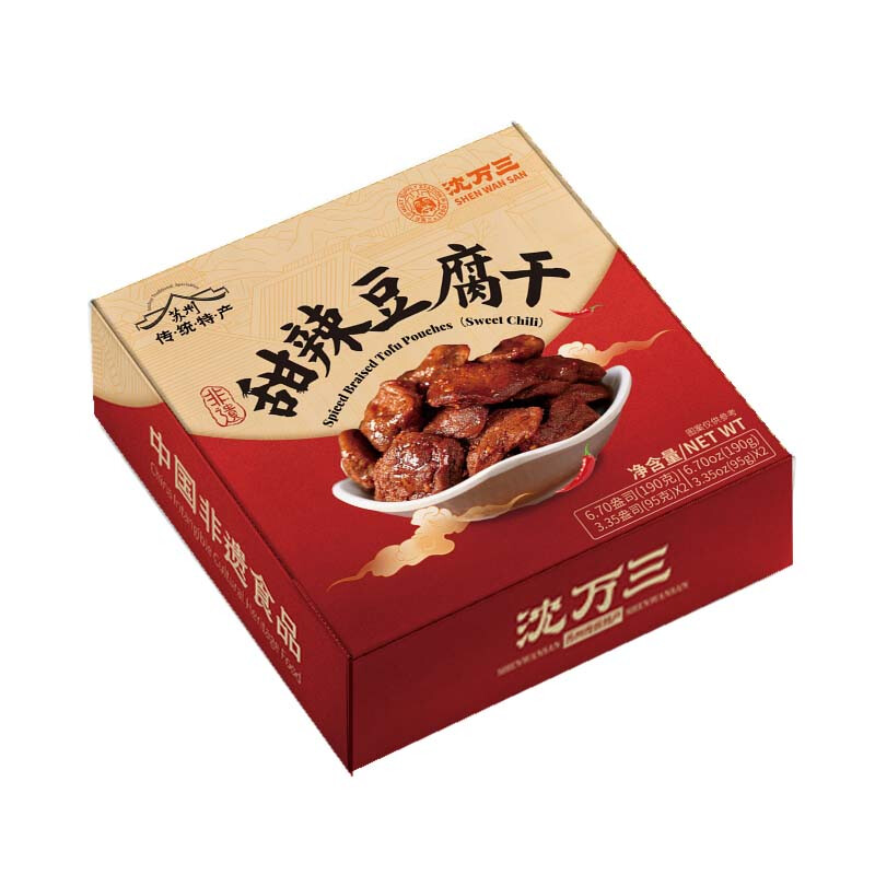 Shen Wan San - Marinated Firm Tofu, Sweet & Spicy Flavor (Boxed)