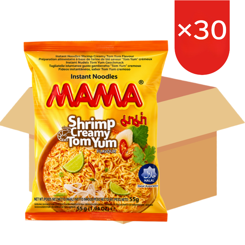 MAMA Instant Noedels Romige Garnaal 30 x 55 g (Doos) EU Versie