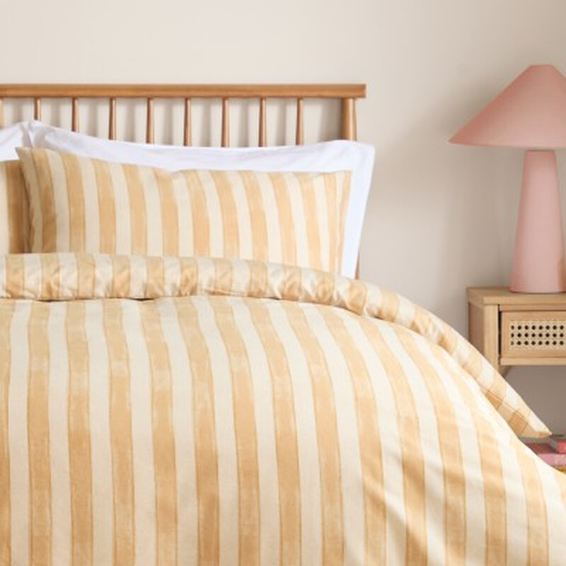 Dual Tone Double Duvet Set Butter Yellow