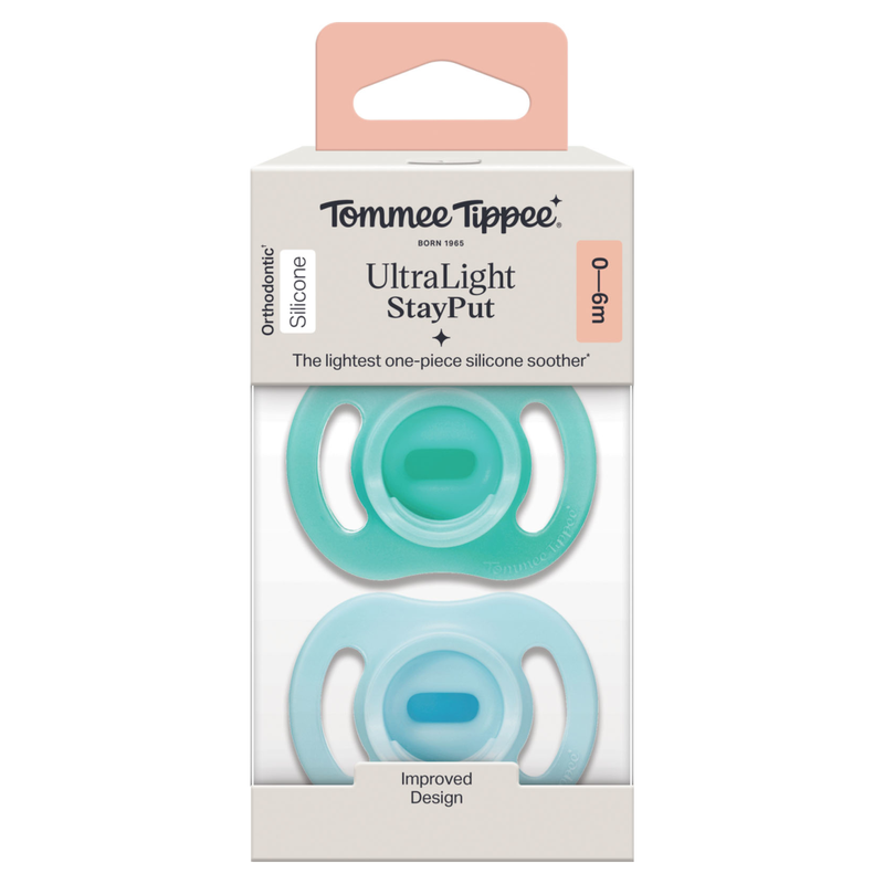 Ultra-Light Stayput Soother 0-6 Moths 2 Pack (Assorted)