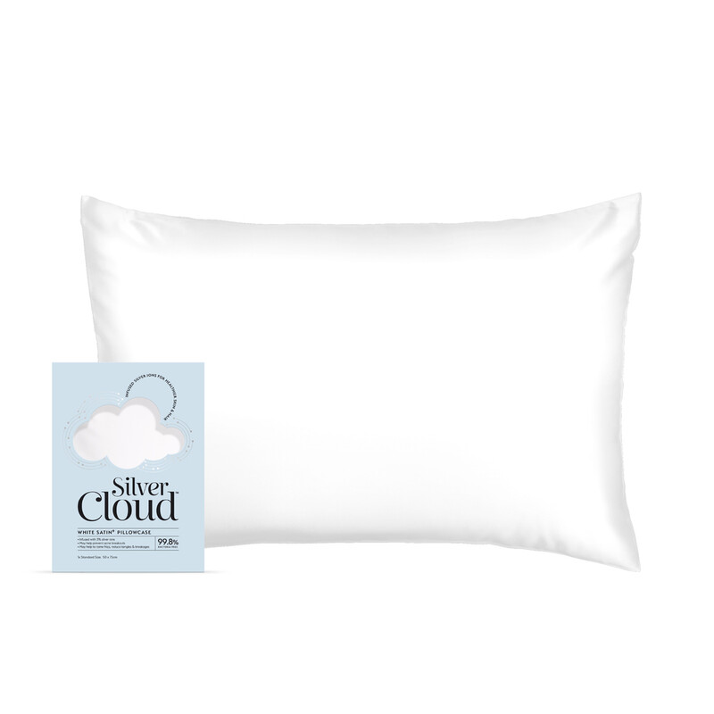 Satin Silver Ion Infused Pillowcase White
