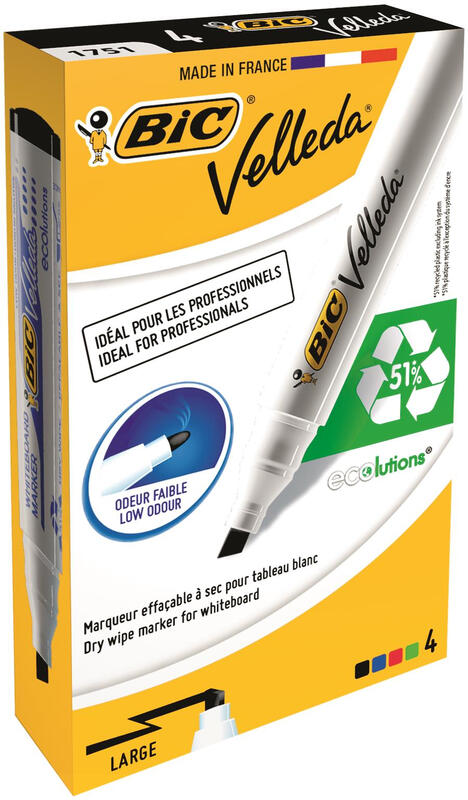 Velleda 1751 Whiteboard Marker Assorted， Pack of 4