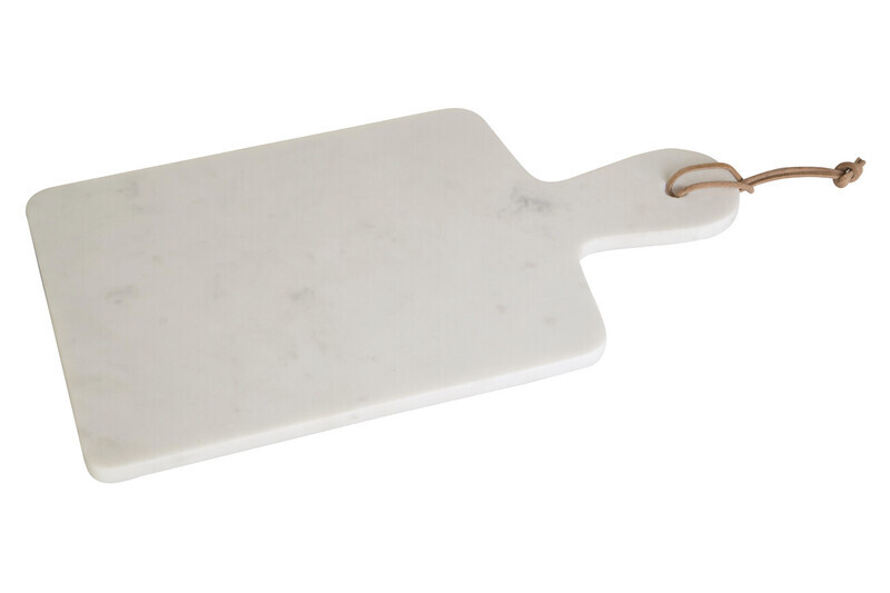 Kindia Curved Handle Marble Paddle Board, Elegant Natural Marble Serving Board with P
