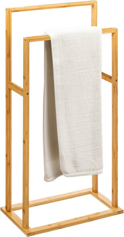 5five bamboe handdoekrek op standaard - lichtbruin, 42 x 24 x 82 cm