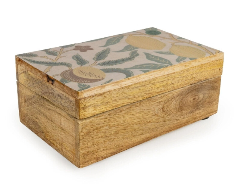 Decorative Box Vintage Fruits Mango Wood Rectangle