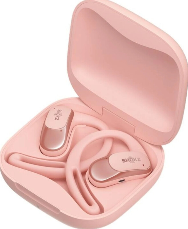 SHOKZ OpenFit Air Pink Open-Ear Sportkopfhörer, Dual-Treiber Dolby Audio, nicht blockierendes Ohr-Design, ganztägiger Komfort, IP54 …