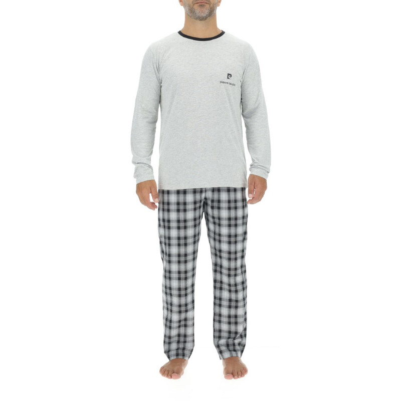 PIERRE CARDIN Pyjama pour homme ENL noir/gris chiné - Taille M