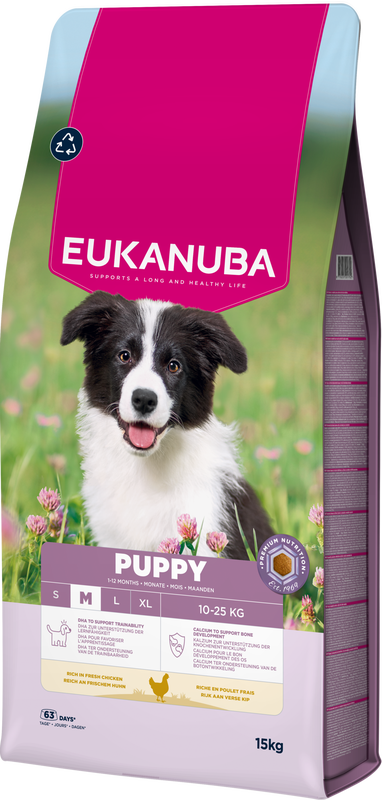 Eukanuba Life Care puppy medium hondenvoer met kip 15 kg