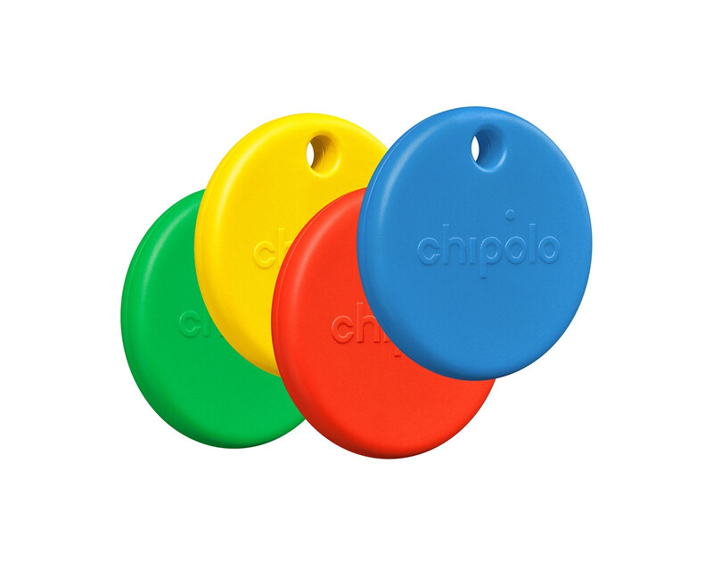 Chipolo POP 4er-Pack – Ortungs-Tag, kompatibel mit Apple Find My auf iPhone (Rot, Blau, Gelb, Grün)