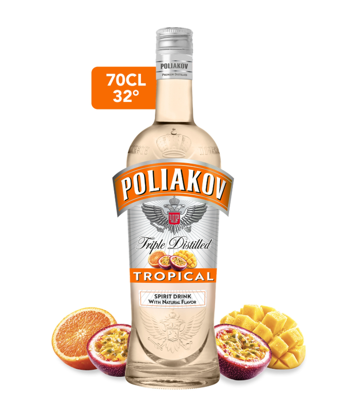 Poliakov vodka tropical 32¬∞ vol. 70cl - vue 2